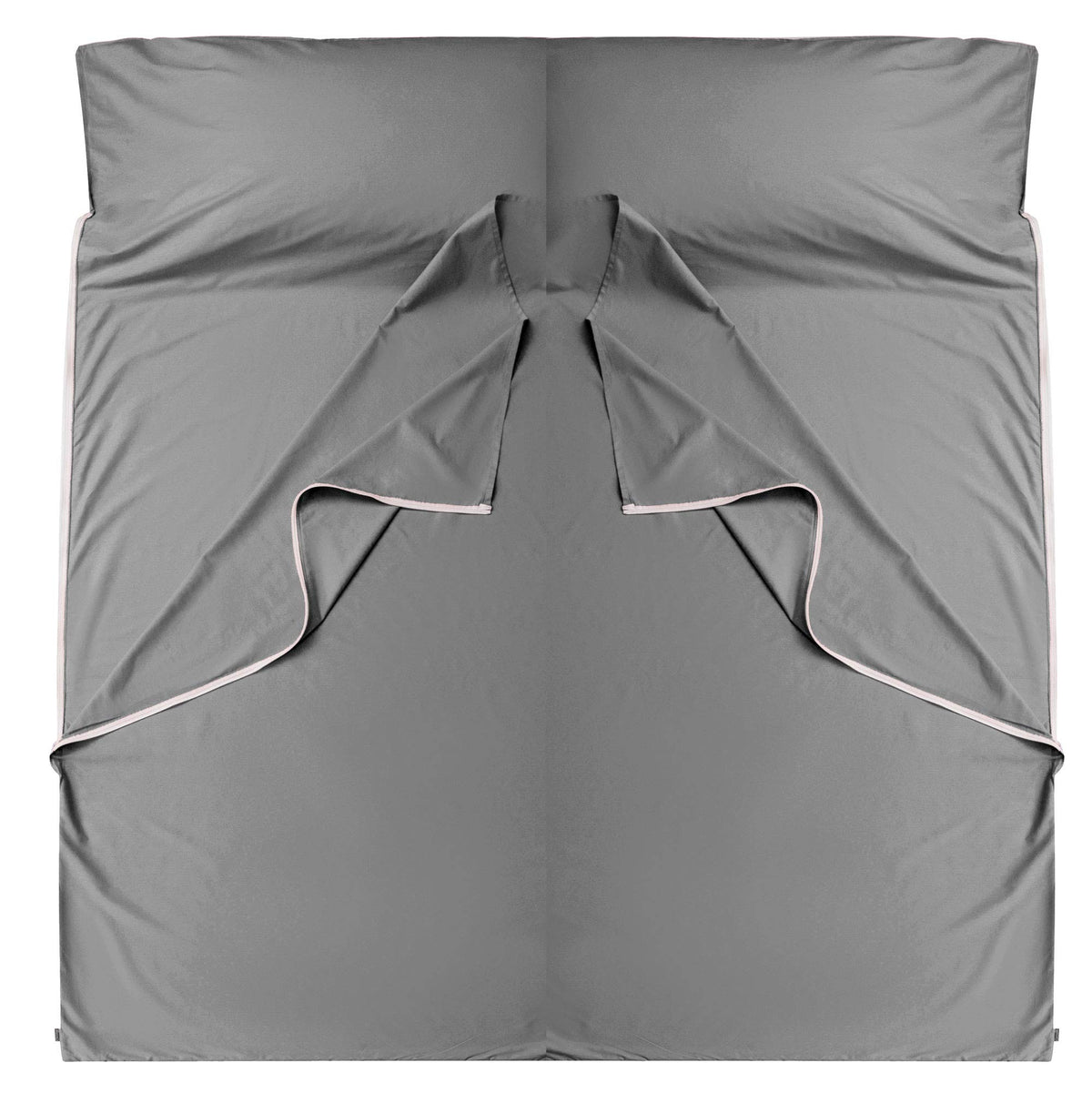 Cozysilk GANNAFEE liner with left-side zipper for easy bed access during travel.