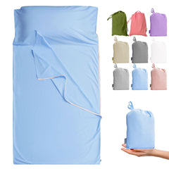 Cozysilk GANNAFEE liner with left zipper enables easy bed entry during travel