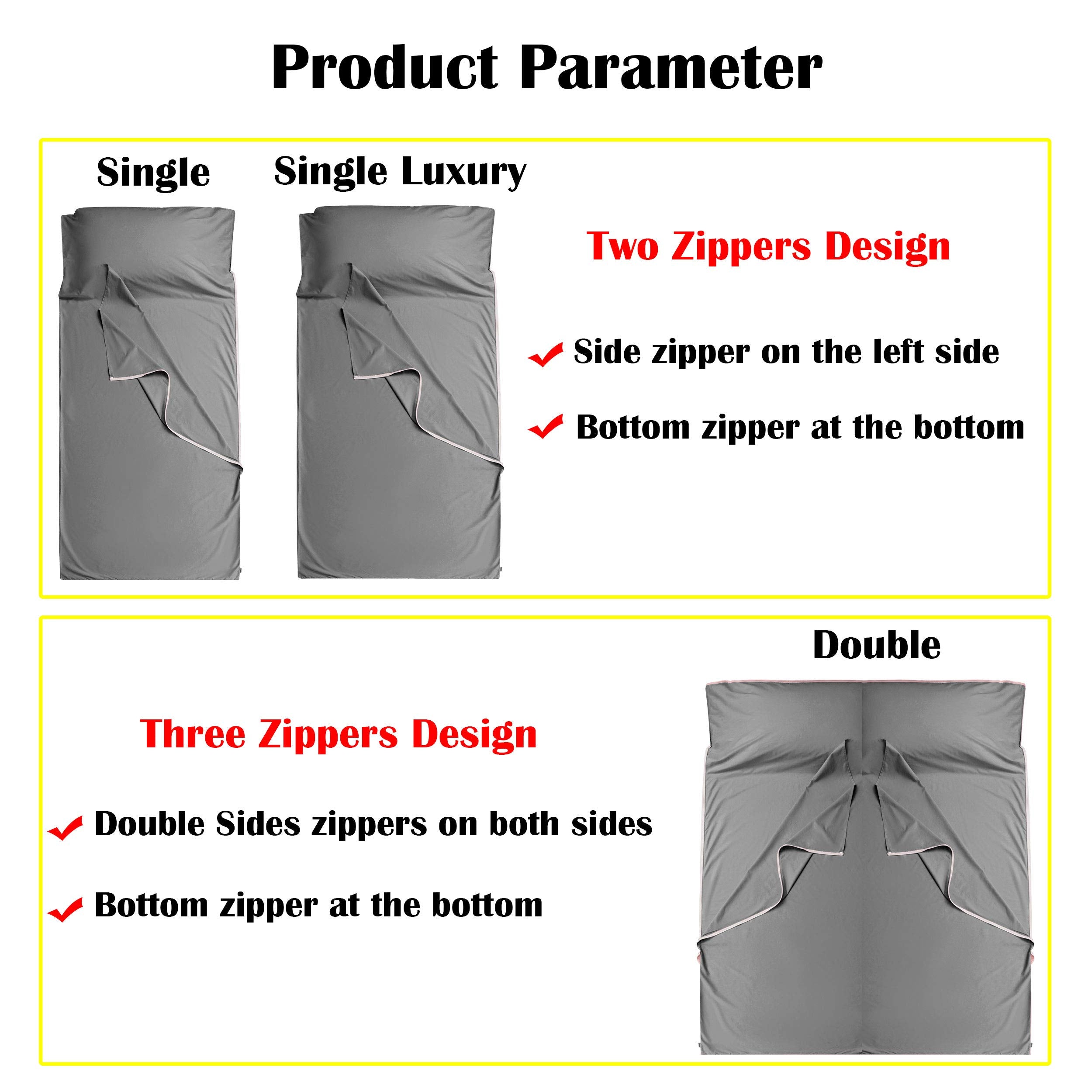 Cozysilk GANNAFEE liner reversible design offers flexible bed entry from either side