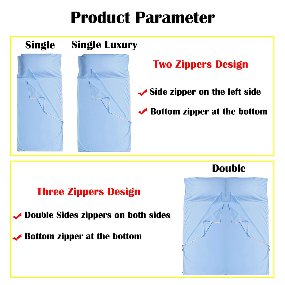 Cozysilk GANNAFEE liner tearaway zipper for simple hotel or camp exit