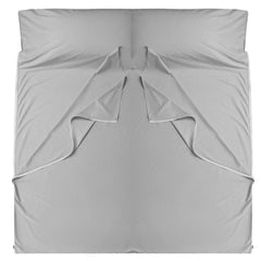 Cozysilk GANNAFEE sleeping bag liner with left-side zipper for easy hotel bed entry