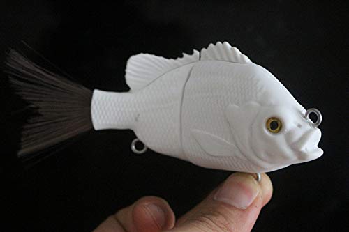 CPWGSM jointed bluegill swimbait 4-inch shows flexible joints for enhanced movement.
