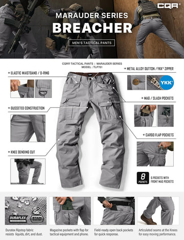 CQR flex ripstop pants action-use image suggests performance in tough environments