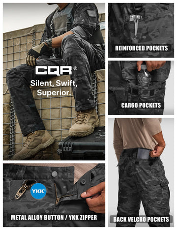 CQR Men's Flex Stretch intense camo texture closeup adds rugged style