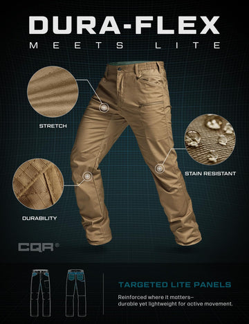 CQR Men's Flex Stretch Pants built for outdoor work and everyday carry