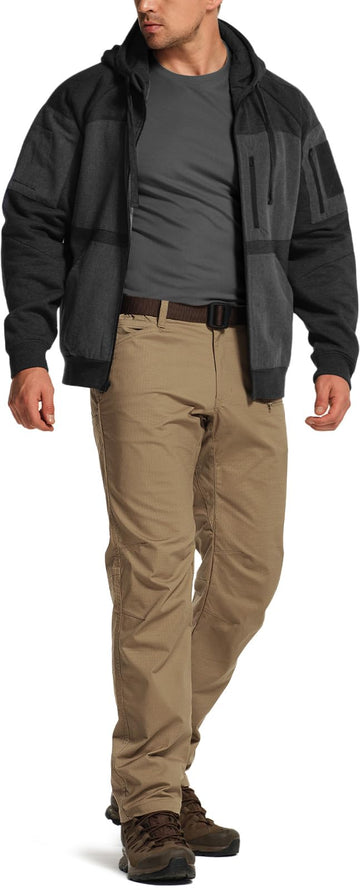 CQR Men's Flex Stretch Pants demonstrate quick utility pockets for fast gear access