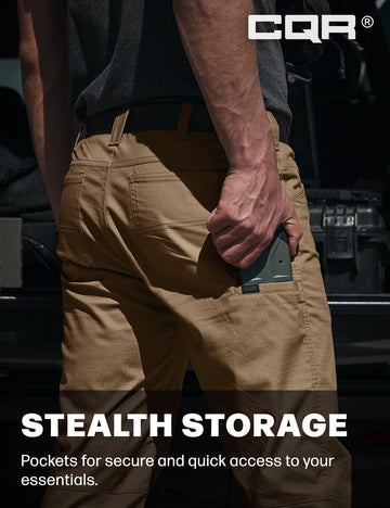 CQR Men's Flex Stretch Pants feature reinforced double-stitching for rugged durability