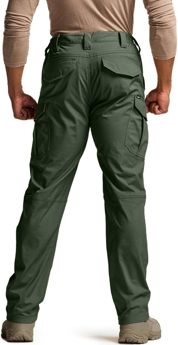 CQR men's flex stretch tactical pants side view highlights cargo pockets for quick access.