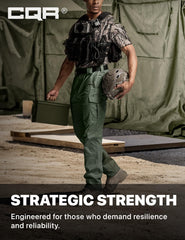 CQR pants with adjustable elastic waistband for a comfortable fit.