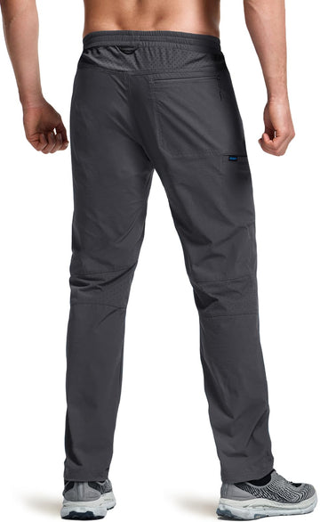 CQR pants side venting highlights breathable panels for cooling during climbs.