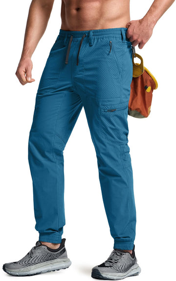 CQR men's hiking pants side view in Ascend Peak Glaucous for outdoor comfort during trails