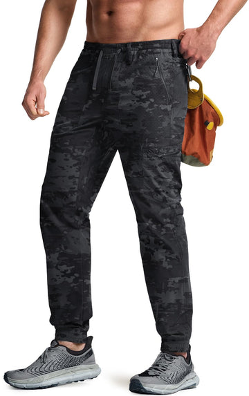 CQR men's hiking pants fabric close-up shows durable polyester-spandex blend for comfort.