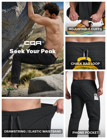 CQR Ascend Crux Black water-resistant fabric helps stay dry in light rain