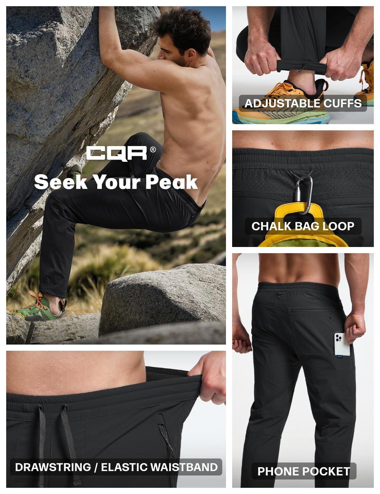 CQR athletic fit supports natural movement in gym workouts and trail runs.