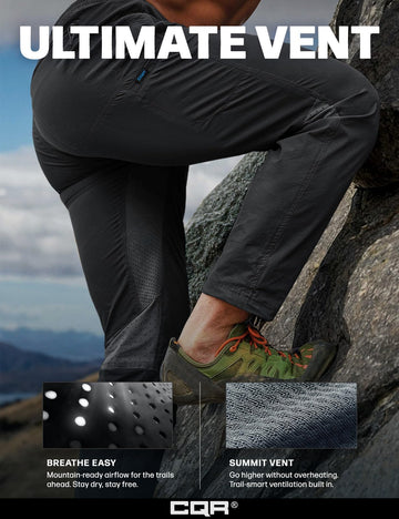 CQR breathable ventilation panels enhance cooling during hot workouts.