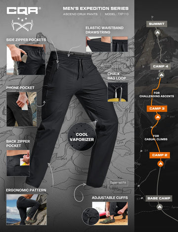 CQR reinforced hem design helps resist scuffing on rugged trails.