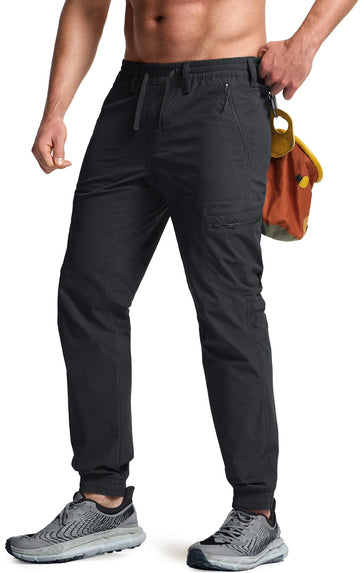 CQR men's lightweight vent hiking pants front view for breathable trail comfort.