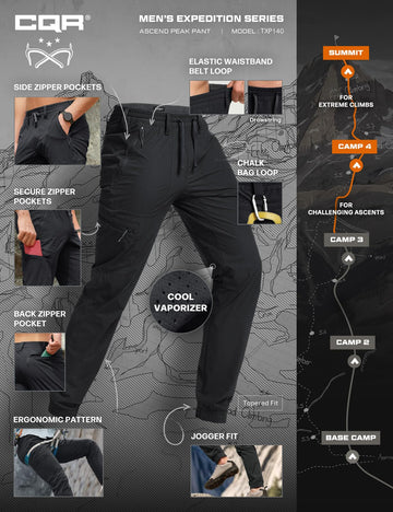 CQR pants in athletic fit for versatile outdoor wear