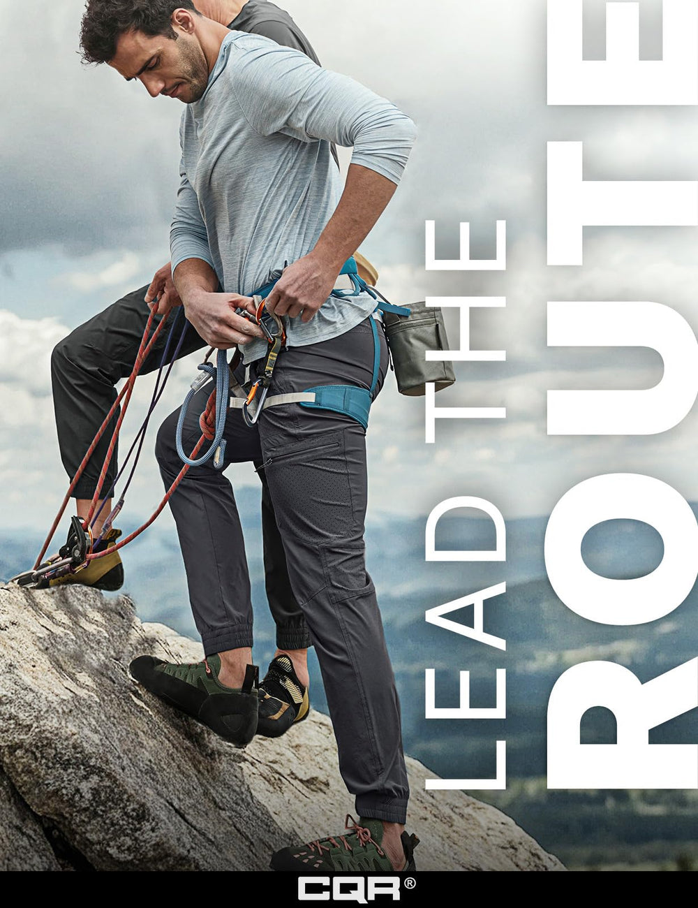 CQR men's hiking pants breathable vents close-up for cooling airflow.