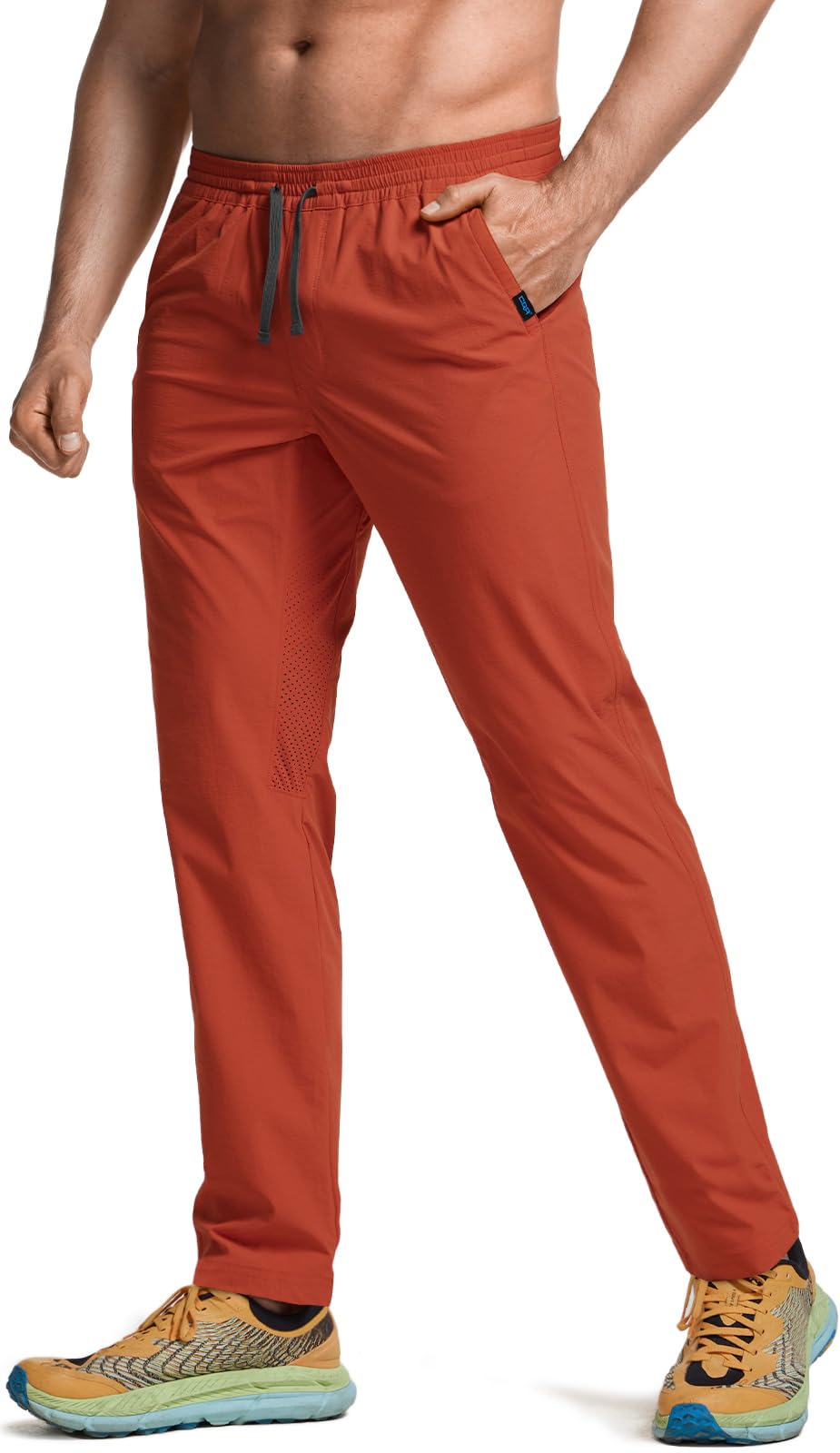 CQR men's lightweight vent hiking pants front view showing breathable fabric for comfort