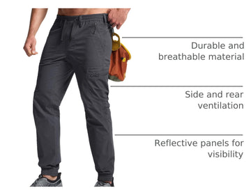 CQR pants with zip pockets keep essentials secure during runs.