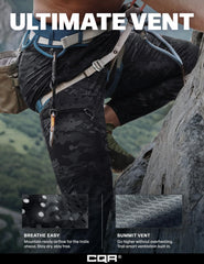 CQR men's lightweight vent hiking pants zipper pockets for secure belongings