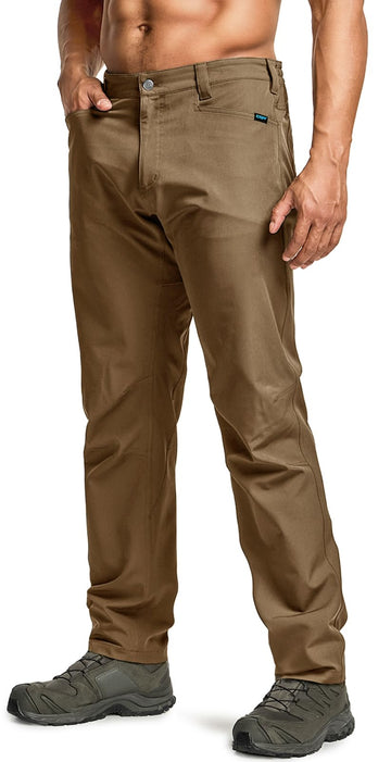 CQR men's quick-dry tactical pants front view for all-day hiking comfort