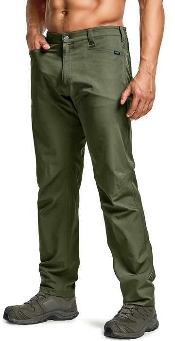 CQR men's quick dry tactical pants front view showing rugged outdoor design for all-season use.