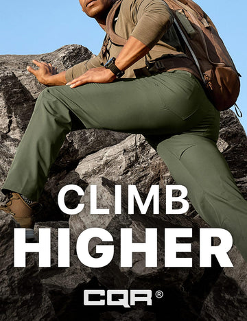 CQR Men's Quick Dry Tactical Pants with multi-pocket design for tool organization.