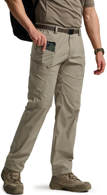 CQR men's Quick Dry Tactical Pants back view, showing rugged outdoor durability