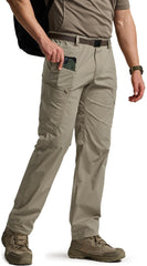 CQR men's Quick Dry Tactical Pants back view, showing rugged outdoor durability