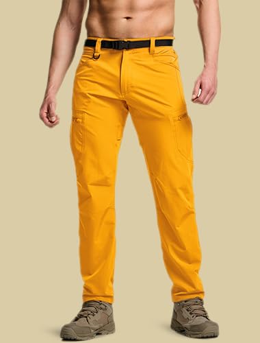 CQR men's quick dry tactical pants side pocket open showing multi-pocket design.