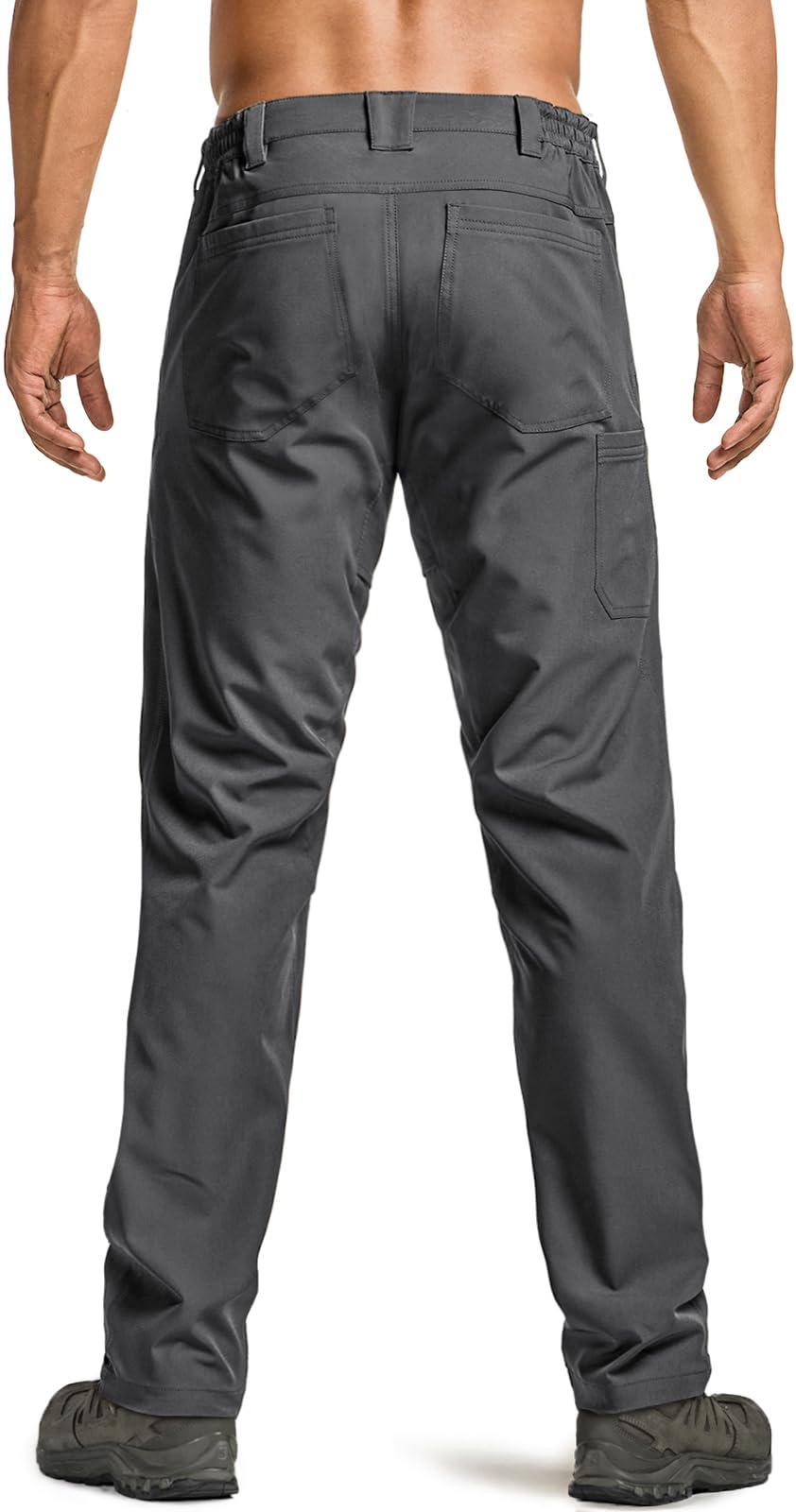 CQR men's quick dry tactical pants side pocket view highlighting cargo pockets for tools.