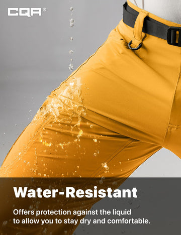 CQR men's quick dry tactical pants worn on trail with gear-ready cargo pockets