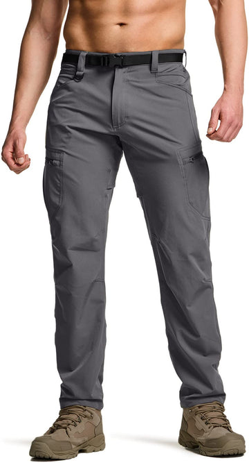 CQR men's quick-dry tactical pants show durable fabric for outdoor activity