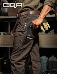 CQR Men's Quick Dry Work Pants back hip pockets secure storage