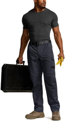 CQR men's quick dry work pants ergonomic 3d pattern in motion for unrestricted movement