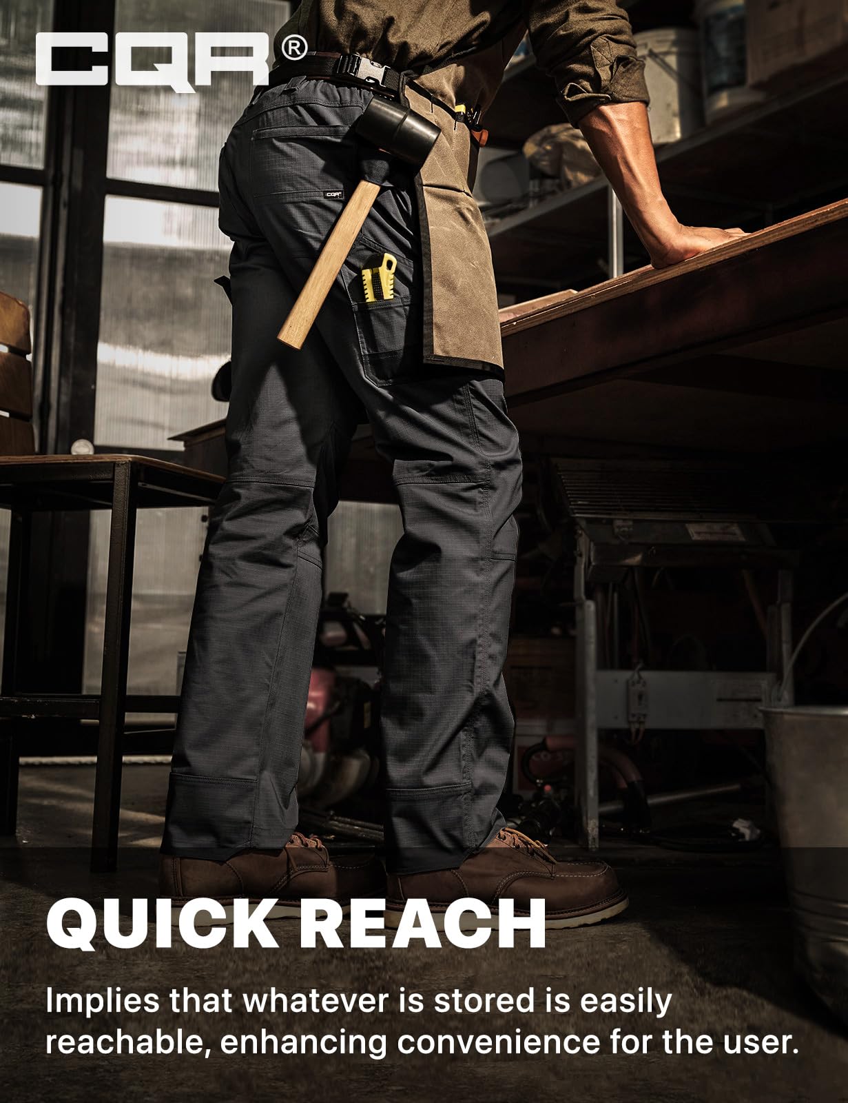 CQR fabric close-up showing durable quick-dry material
