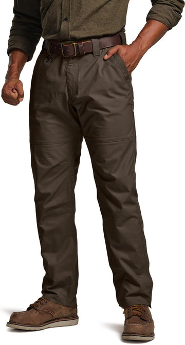 CQR men's quick dry work pants front view emphasizes versatile workwear for outdoor tasks
