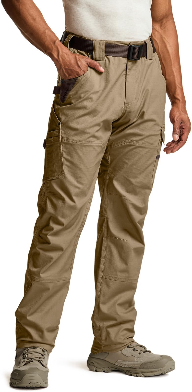 CQR Men's Quick Dry Work Pants front view showing durable fabric for rugged outdoor tasks.