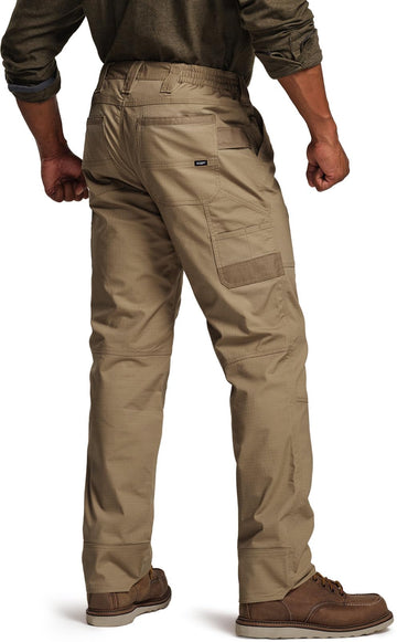 CQR men's quick dry work pants knee stretch area for flexible movement