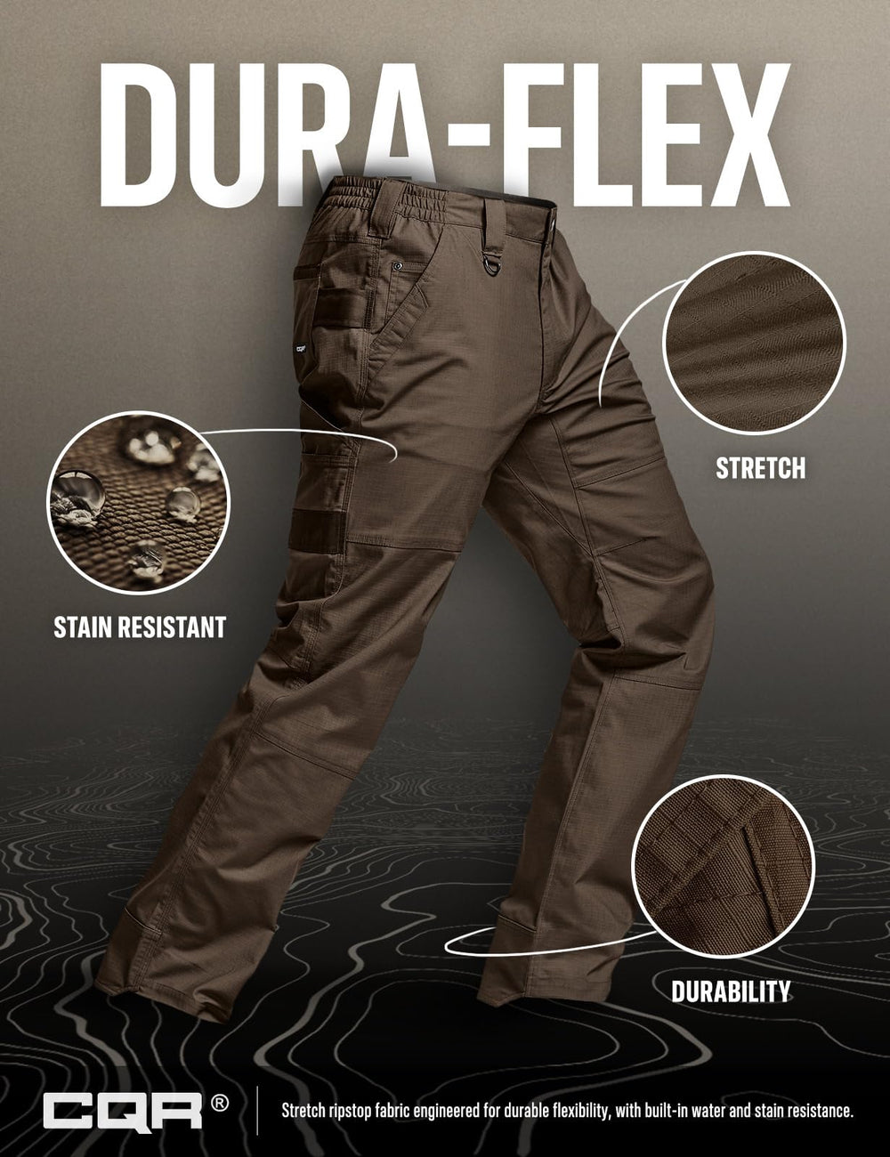 CQR quick dry work pants suited for hiking and hunting