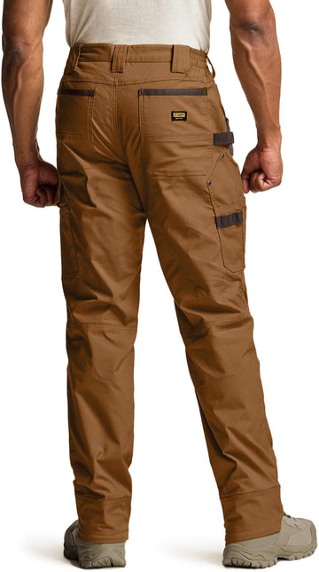 CQR men's quick dry work pants side pocket shows tool-carry convenience