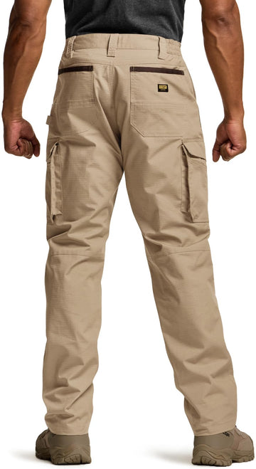 CQR men's quick dry work pants side pocket view showing tool-ready cargo.