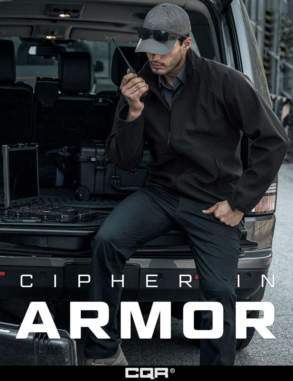 CQR men's tactical softshell jacket fleece lining close-up emphasizing warmth.