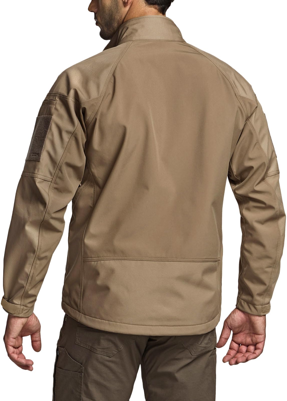 CQR Operator X Coyote jacket back view demonstrates full coverage.