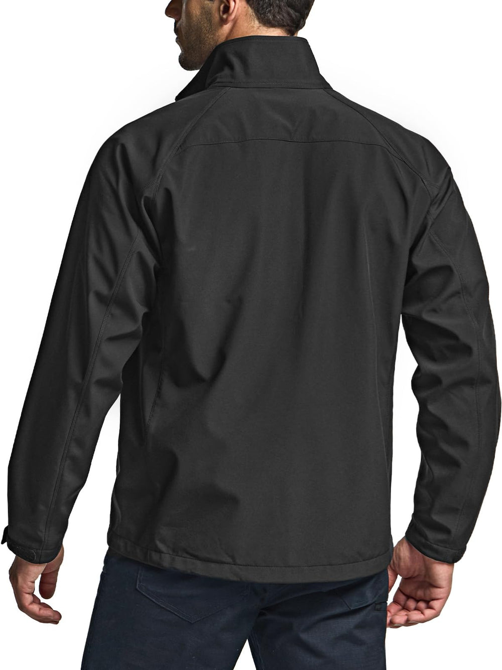 CQR men's tactical softshell jacket side cuffs close-up highlighting adjustable fit.