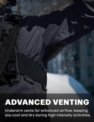 CQR jacket zippered pockets show secure storage for essentials during movement.