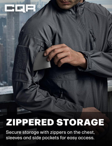 CQR jacket cuffs with hook-and-loop tabs illustrate secure warmth and precise fit.