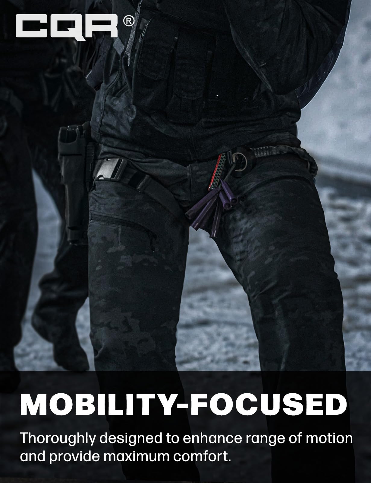 CQR Men’s Teton softshell pants triple-stitched seams for durability.